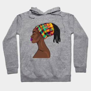 Brown Skin Girl Melanin Queen Kente Pattern Hoodie